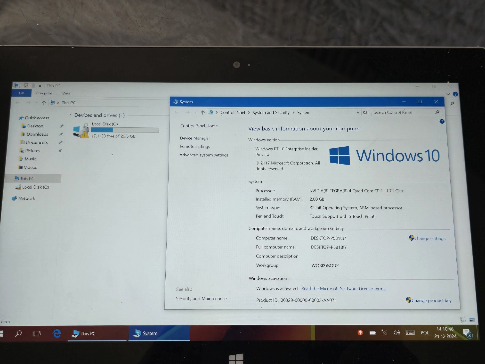 Laptop tablet Microsoft Surface 10' 100% Sprawny Windows 10
