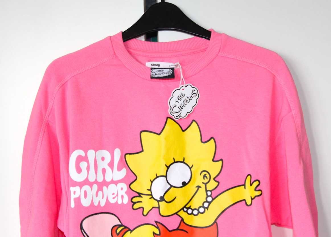 the simpsons simpson simpsonowie bluza bluzka rózowa damska xs 34 36 s