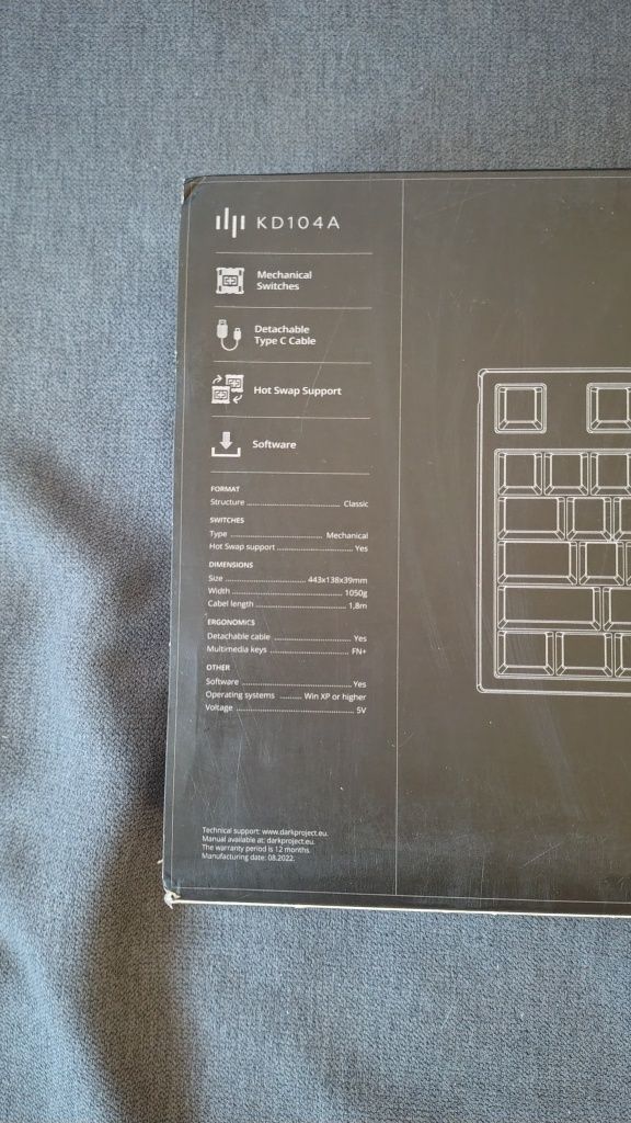 Клавіатура Dark Project Pro KD104A ABS Gateron Optical 2.0 Red (DP-KD-
