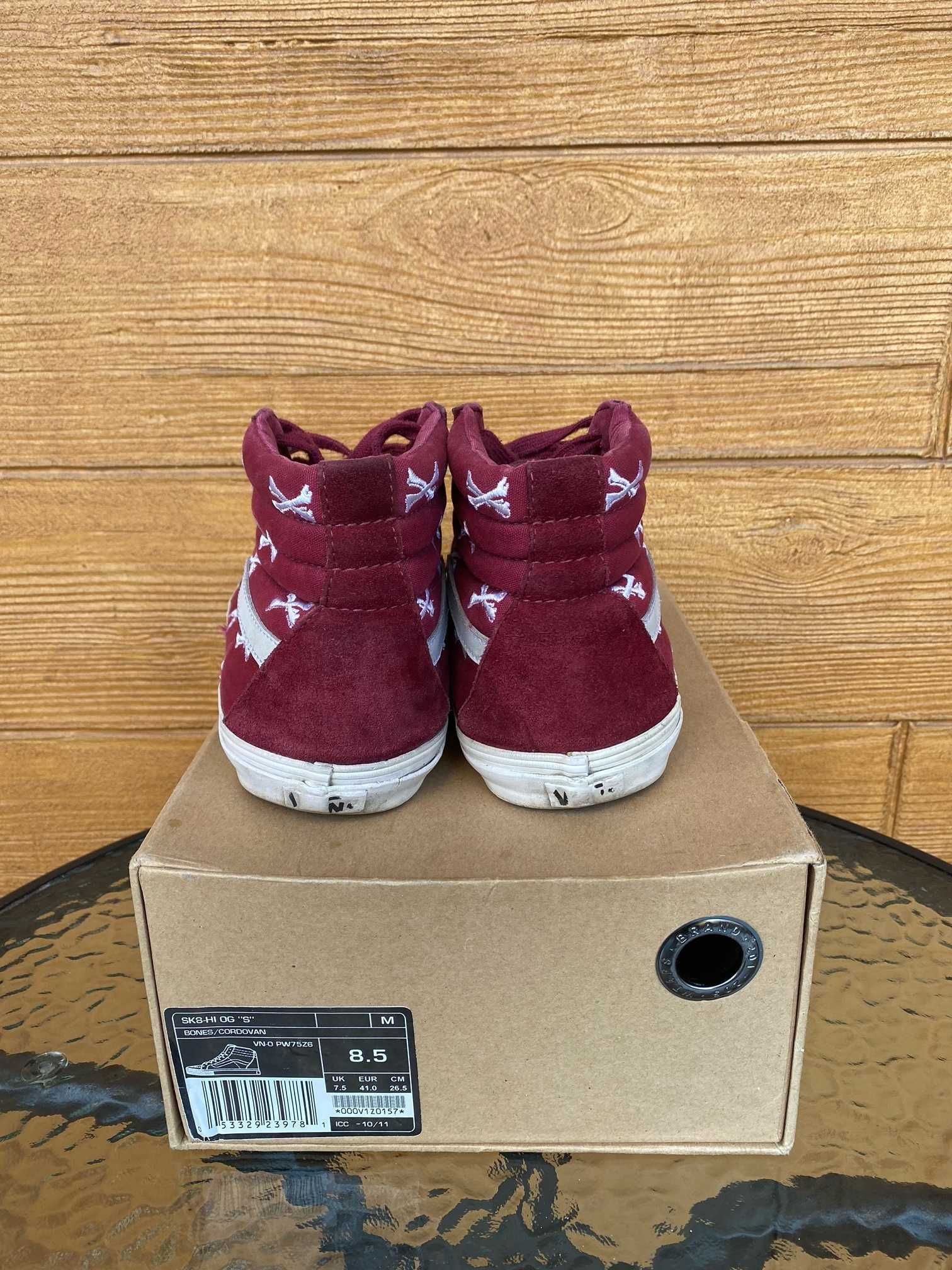 Buty vans Vans x wtaps SK8-HI Burgundy Crossbones rozm41