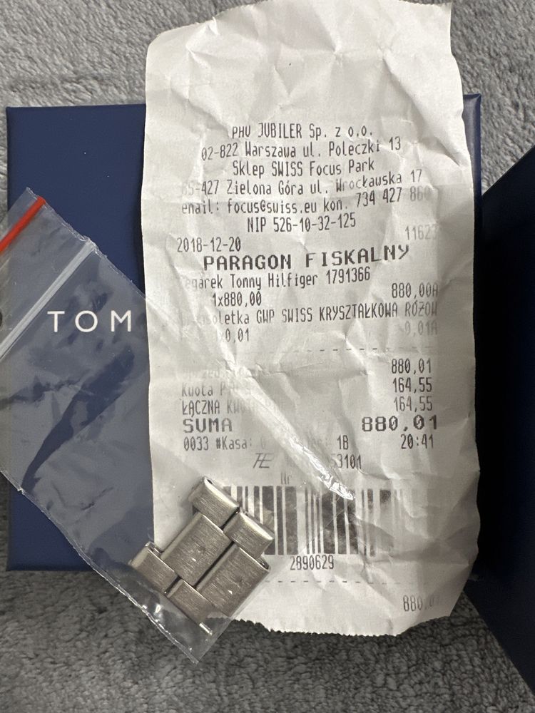 Zegarek męski Srebrny Tommy Hilfiger na bransolecie