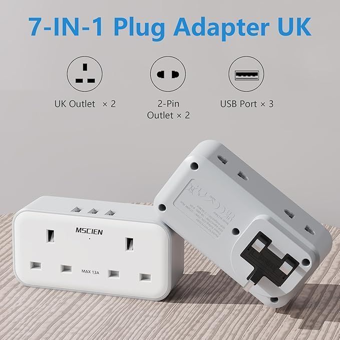 Adapter 3 Usb (2 Sztuki), Przedłużacz Gniazdowy Mscien Multi Plug