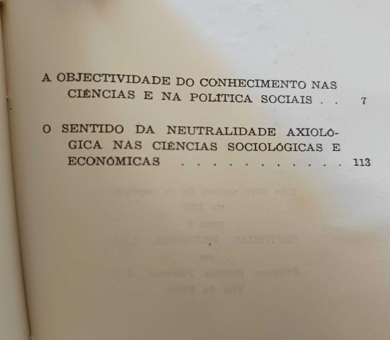Sobre a teoria das Ciências Sociais - Max Weber (Portes incl.)