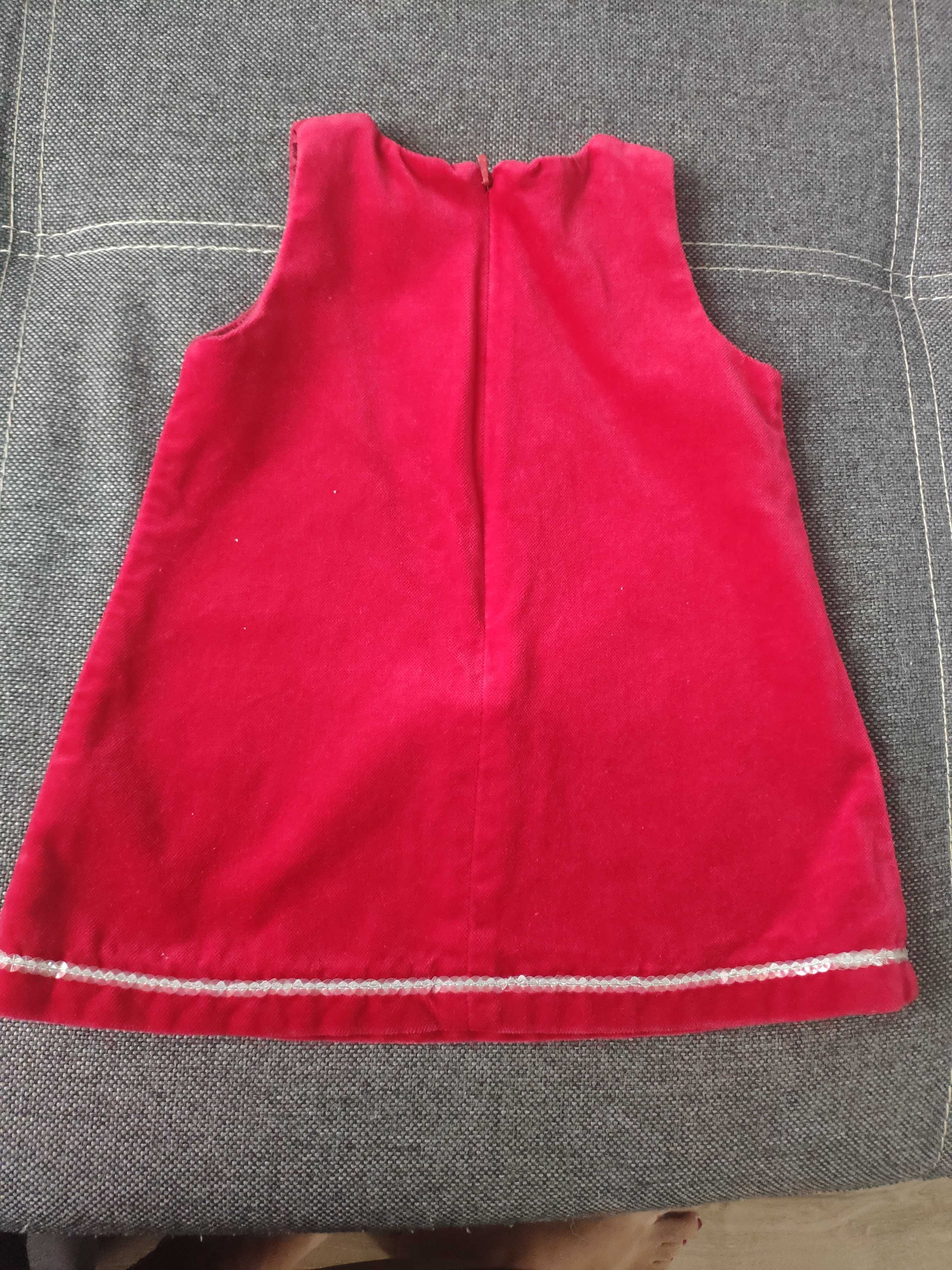 Next j.nowa czerwona sukienka na święta, Mikołaj 3-6 miesiąca 68/74 cm