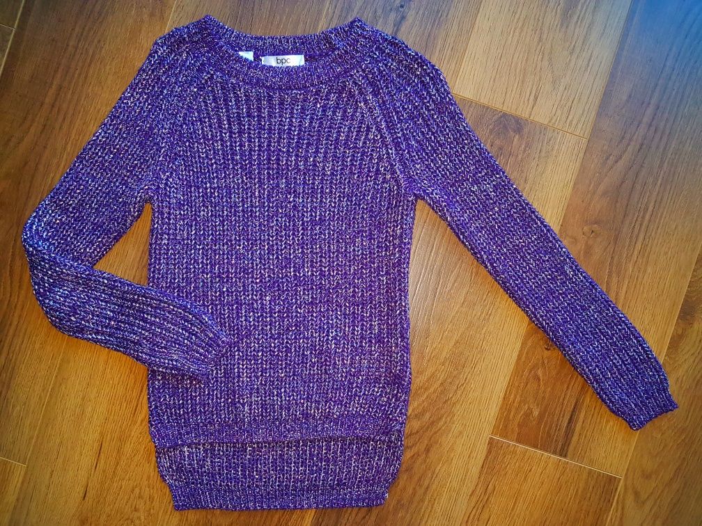 r. 116/122 Bon Prix BPC sweter dziewczęcy fioletowy casual