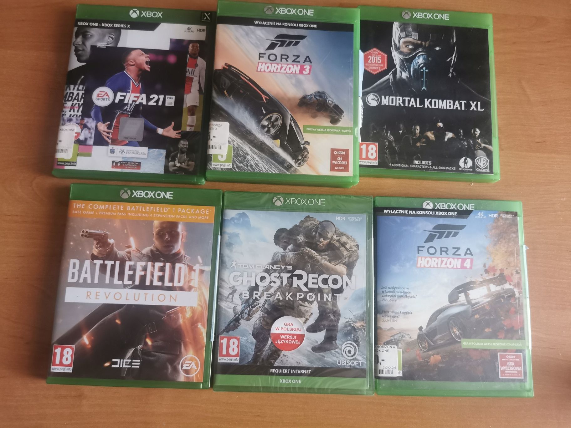 Gry Xbox One 6 gier Forza Mortal Battlefield Fifa