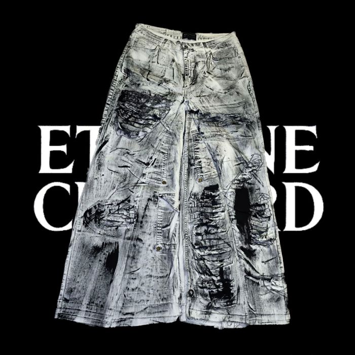 ETIENNE CUSHARD flared baggy флеред дистресс порванные опиум ERD худи