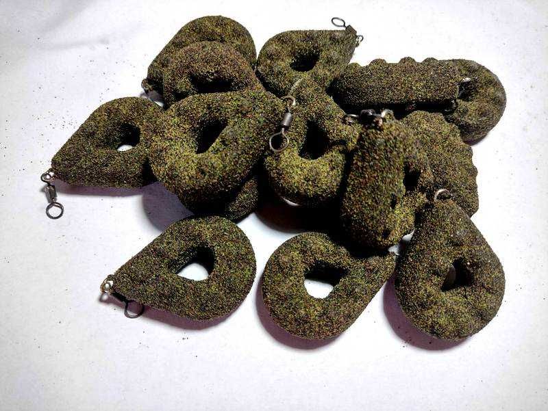 Ciężarki karpiowe grippa 100gram x 10szt kolor zielony