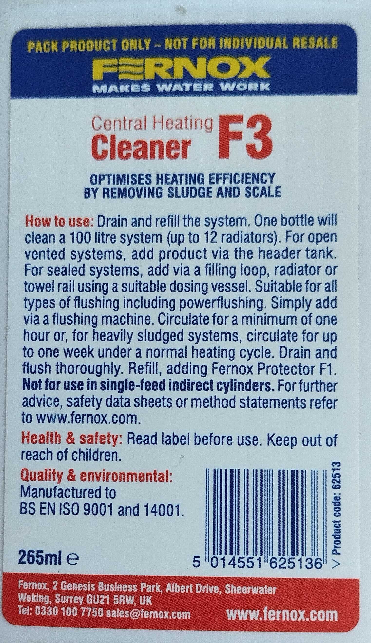 Англійський очисник Fernox Cleaner F3 265ml