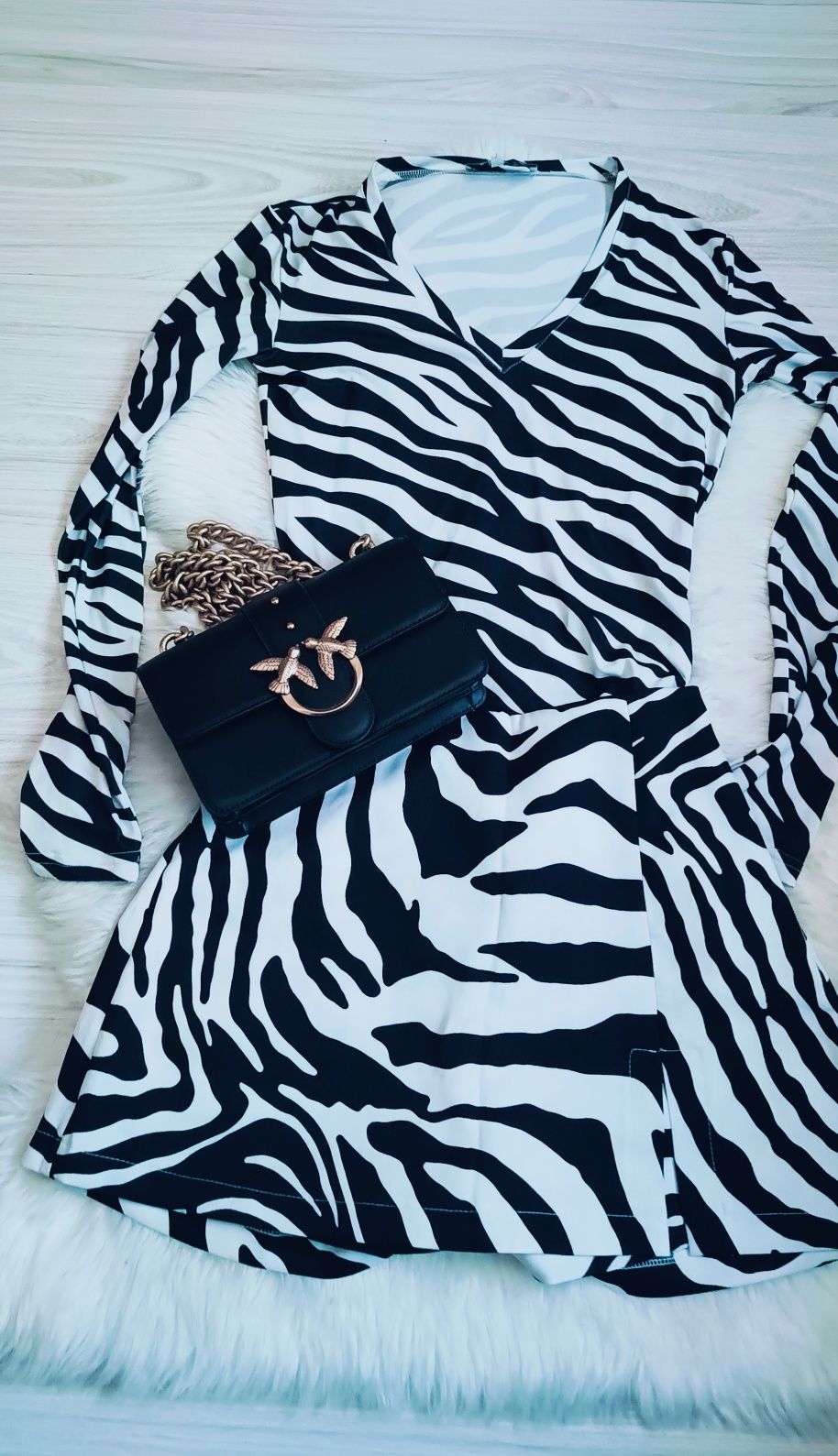 Komplet zestaw set La Milla body spódniczko spodenki zebra
