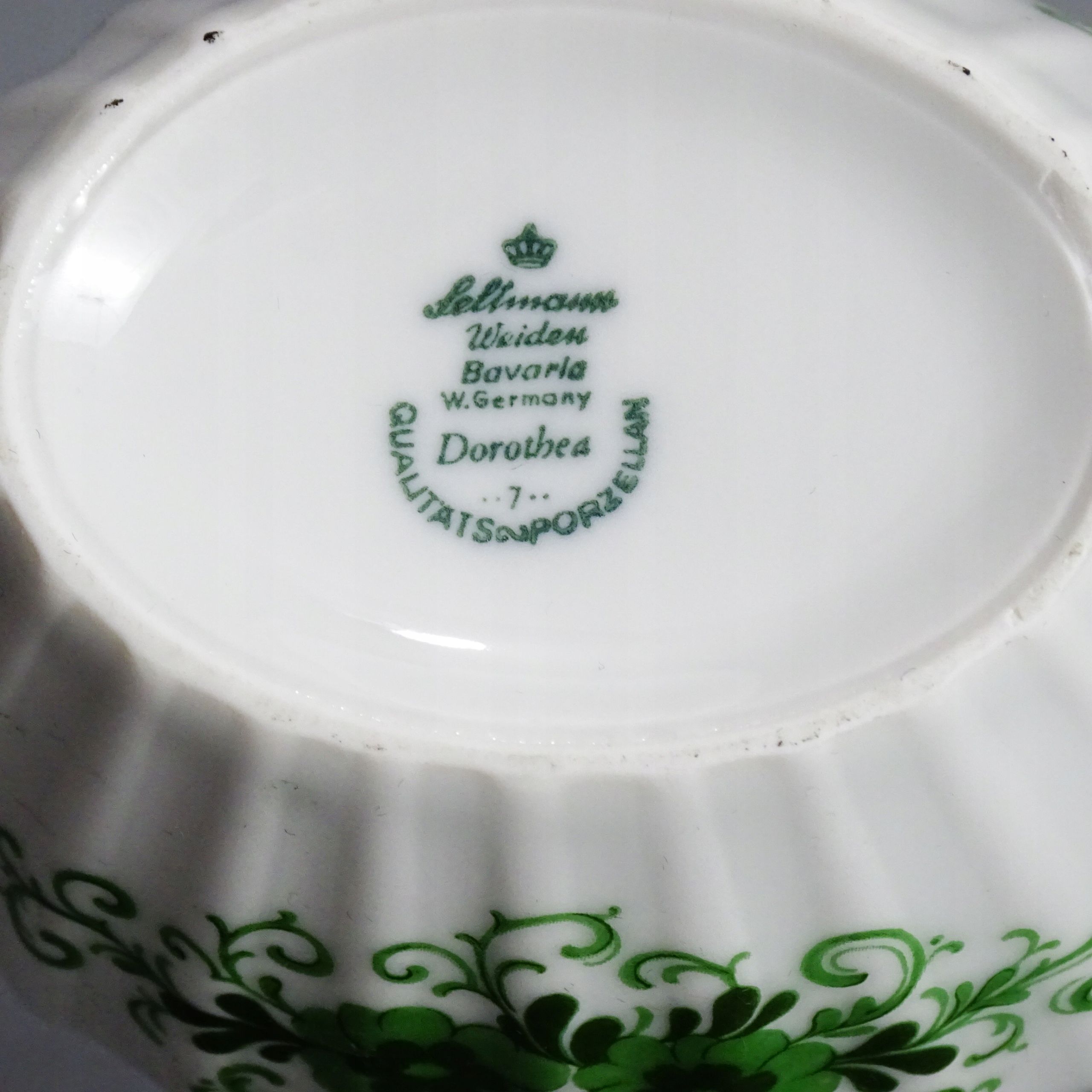 piękna cukiernica porcelanowa zielone kwiaty seltmannn weiden dorothea