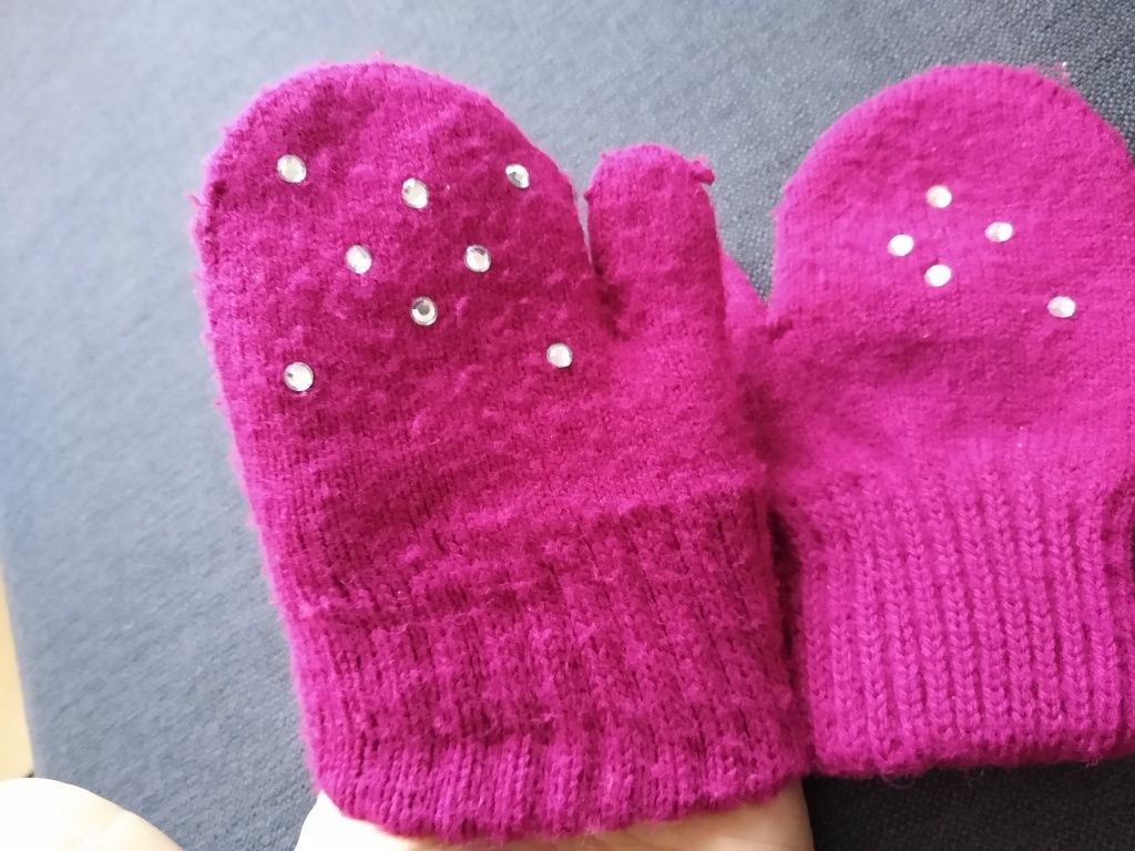 Rękawiczki zimowe z jednym palcem dla dziewczynki