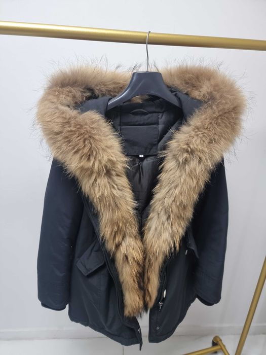 Kurtka parka z naturalnym futrem