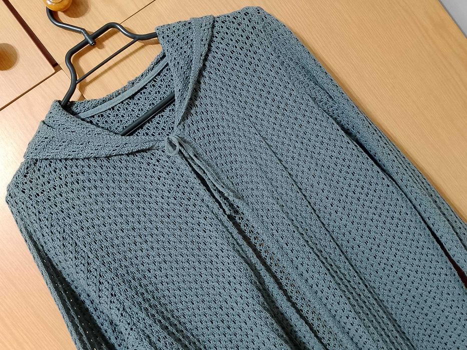 Sweterek narzutka płaszczyk ażurkowy