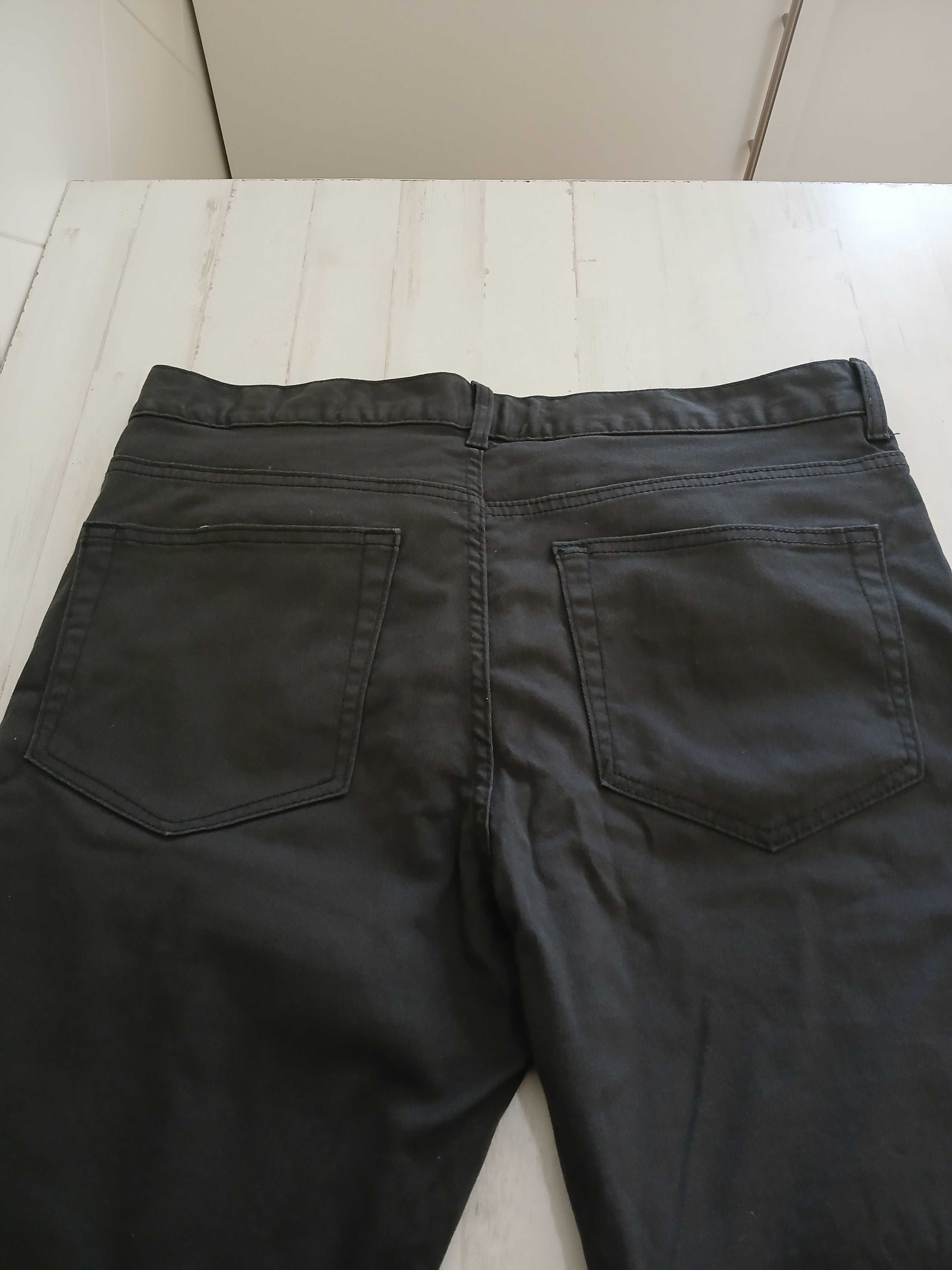 Calças Sarja Clássicas Slim Fit Cinza H&M - Tamanho 42