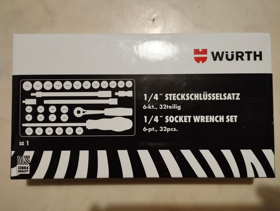 WURTH Zestaw Nasadek 1/4 Cala 32 elementy