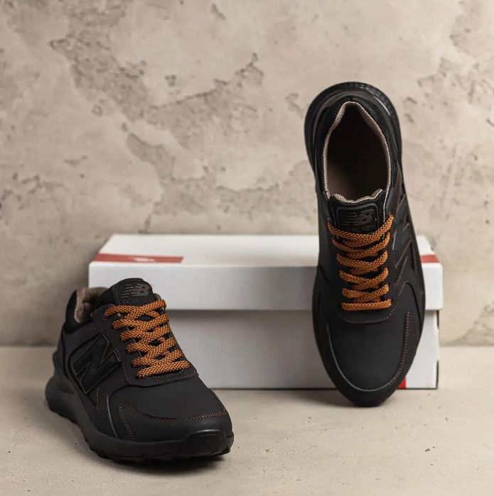 Модные мужские кроссовки New Balance кожаные весенние