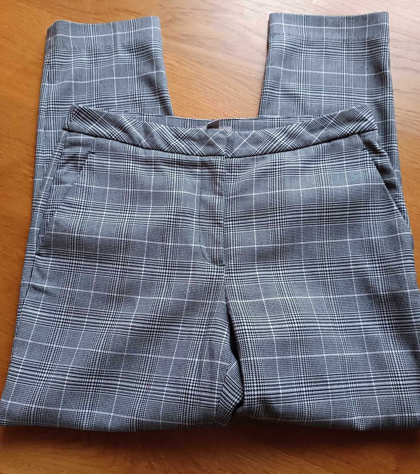 Spodnie damskie w elegancką kratkę., H&M, rozmiar 38/M