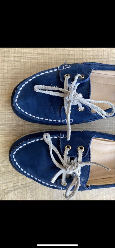 Mocassin azul marinho em couro Shutz