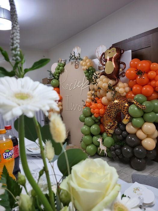 Ścianka balonowa safari , urodziny,  18 tka