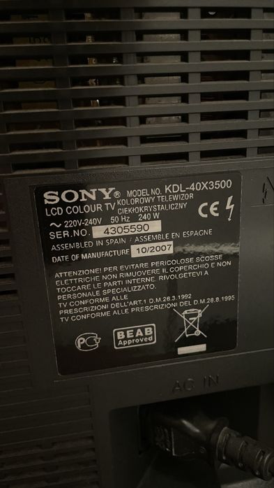LCD SONY KDL 40x3500