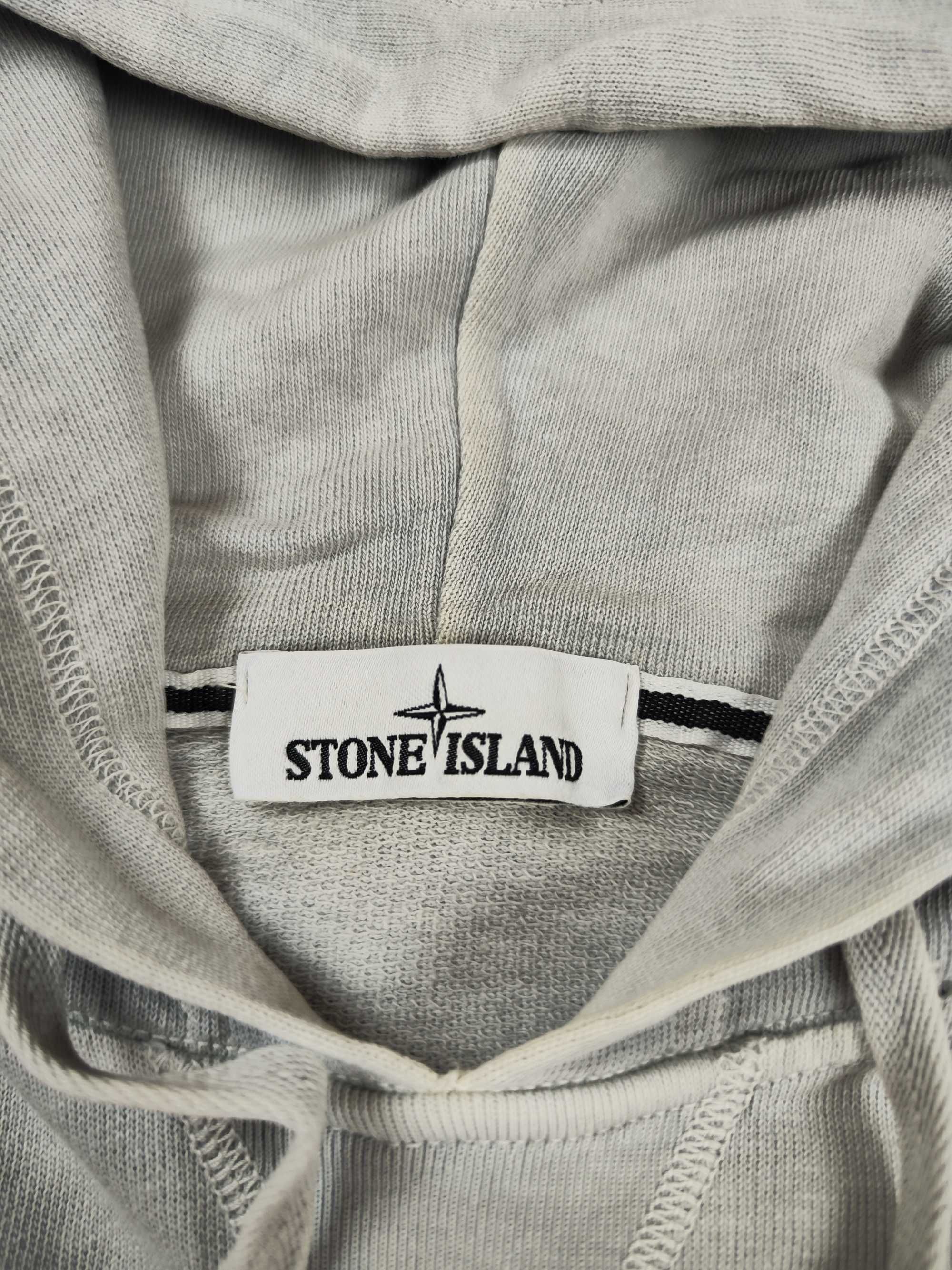 Bluza Stone Island z kapturem hoodie szara męska r. L