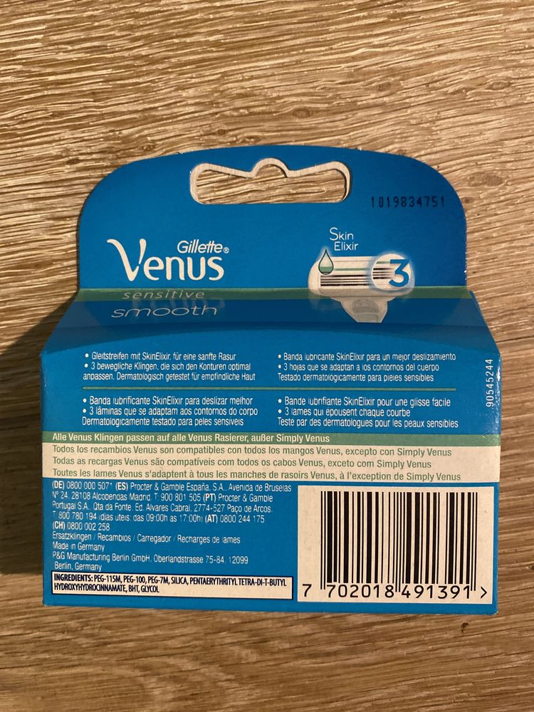 Maszynki Gillette Venus Sensitive smooth x4