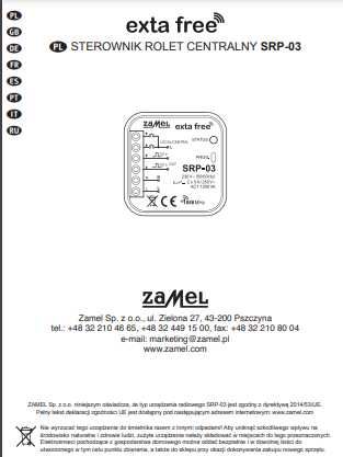 ZAMEL Sterownik Rolet Dopuszkowy Centralny TYP: SRP-03