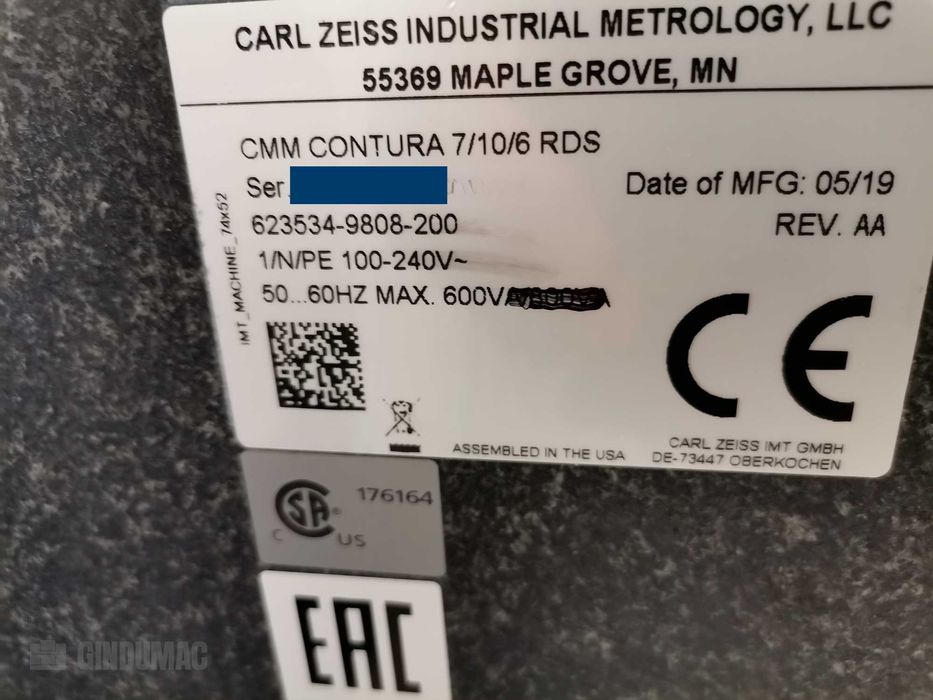 ZEISS Contura 7/10/6 RDS współrzędnościowa maszyna pomiarowa