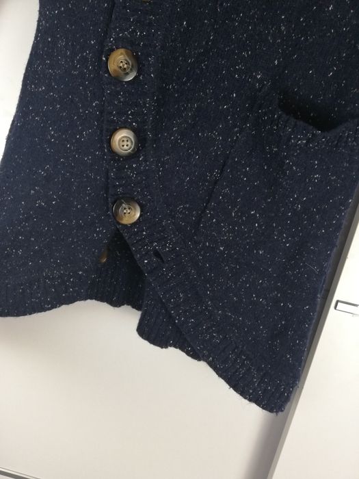 Sweter damski ciemnogranatowy droga mleczna gruby z guzikami L rozmiar