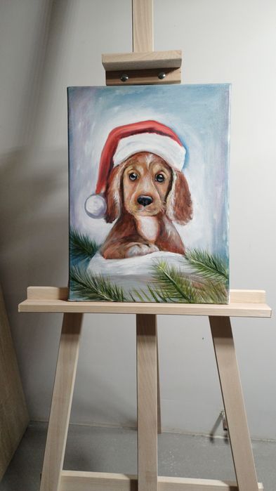 Obraz Olejny świąteczny 30x40 Prezen święta t