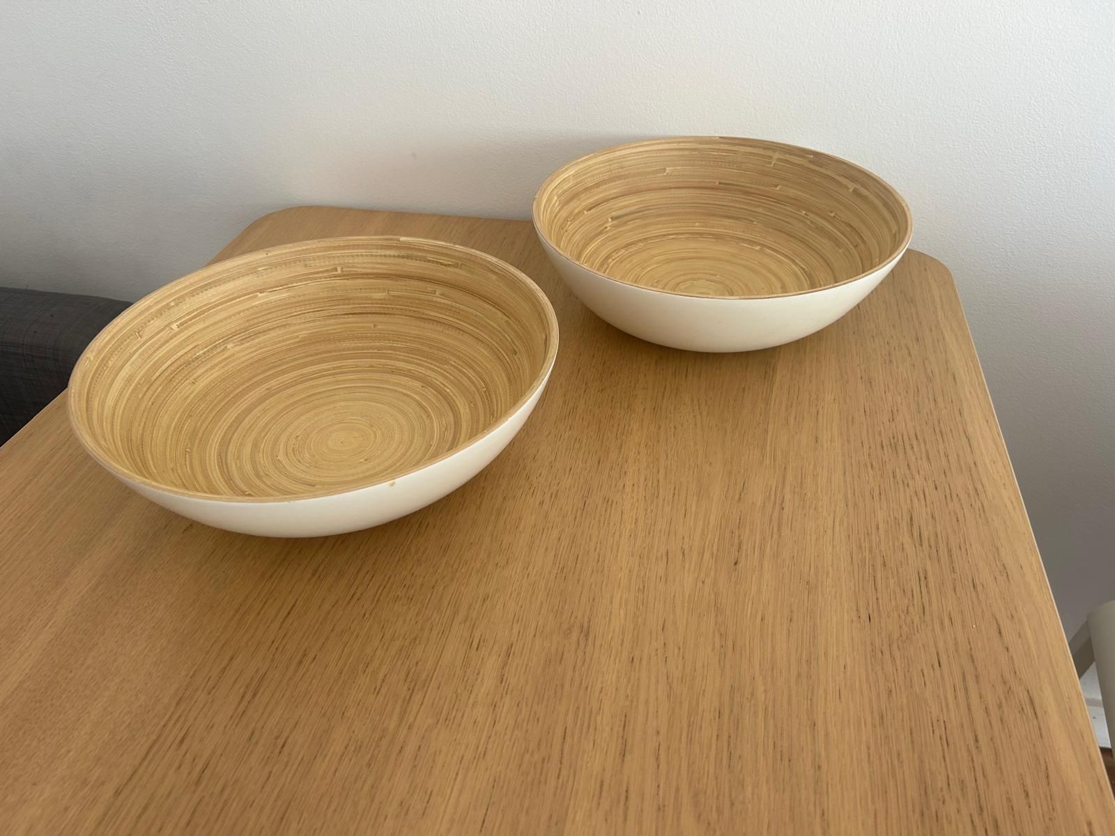 Taças de Servir IKEA RUNDLIG – Bambu/Branco