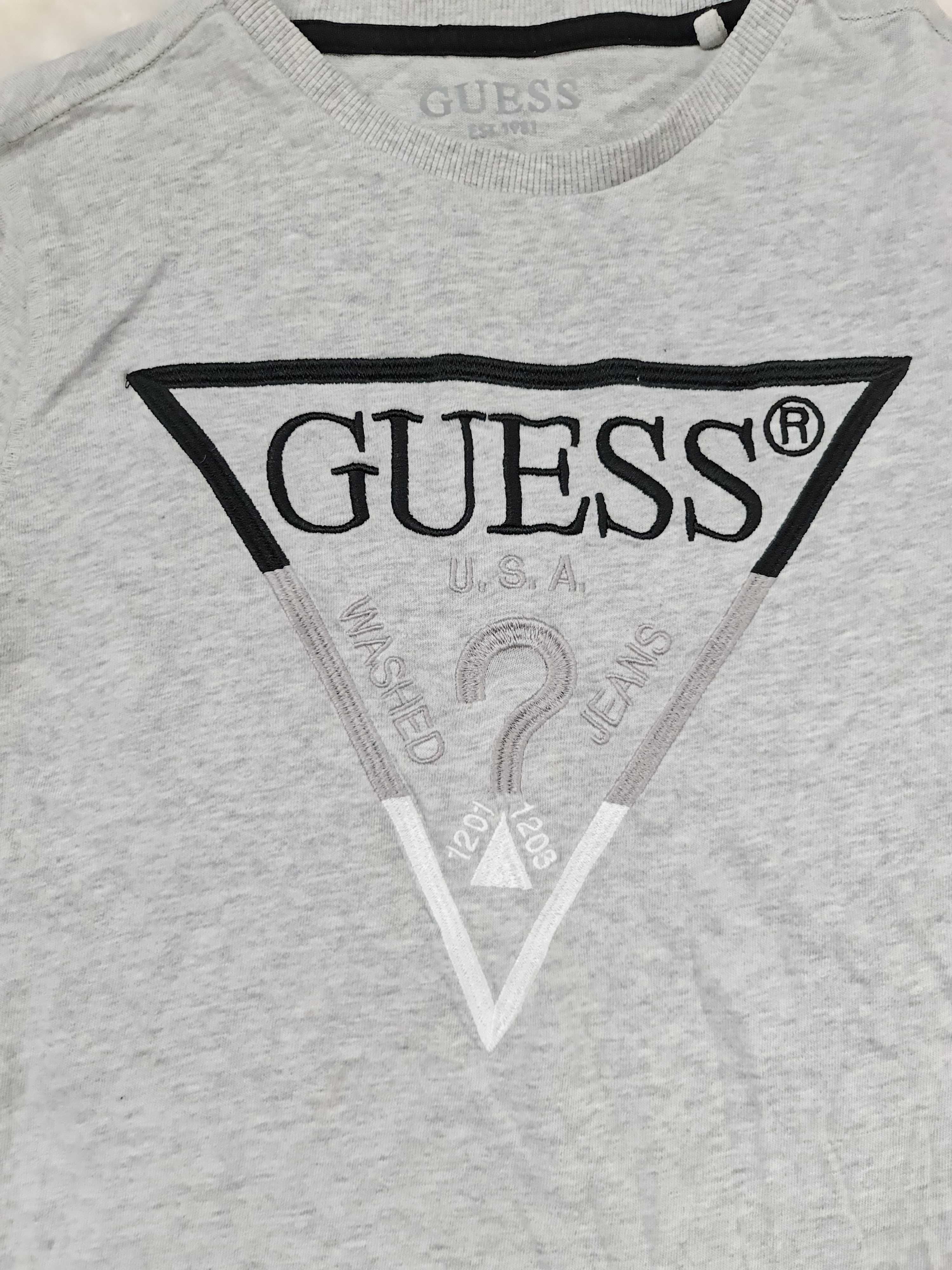 Koszulka T-shirt Guess Logo Szara Rozmiar 134 - 140 na wiek 9 a 10 Lat