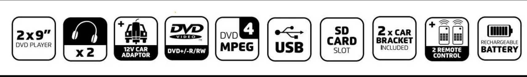 Przenośny odtwarzacz DVD LENCO DVP-939 (dwa ekrany) Czarny