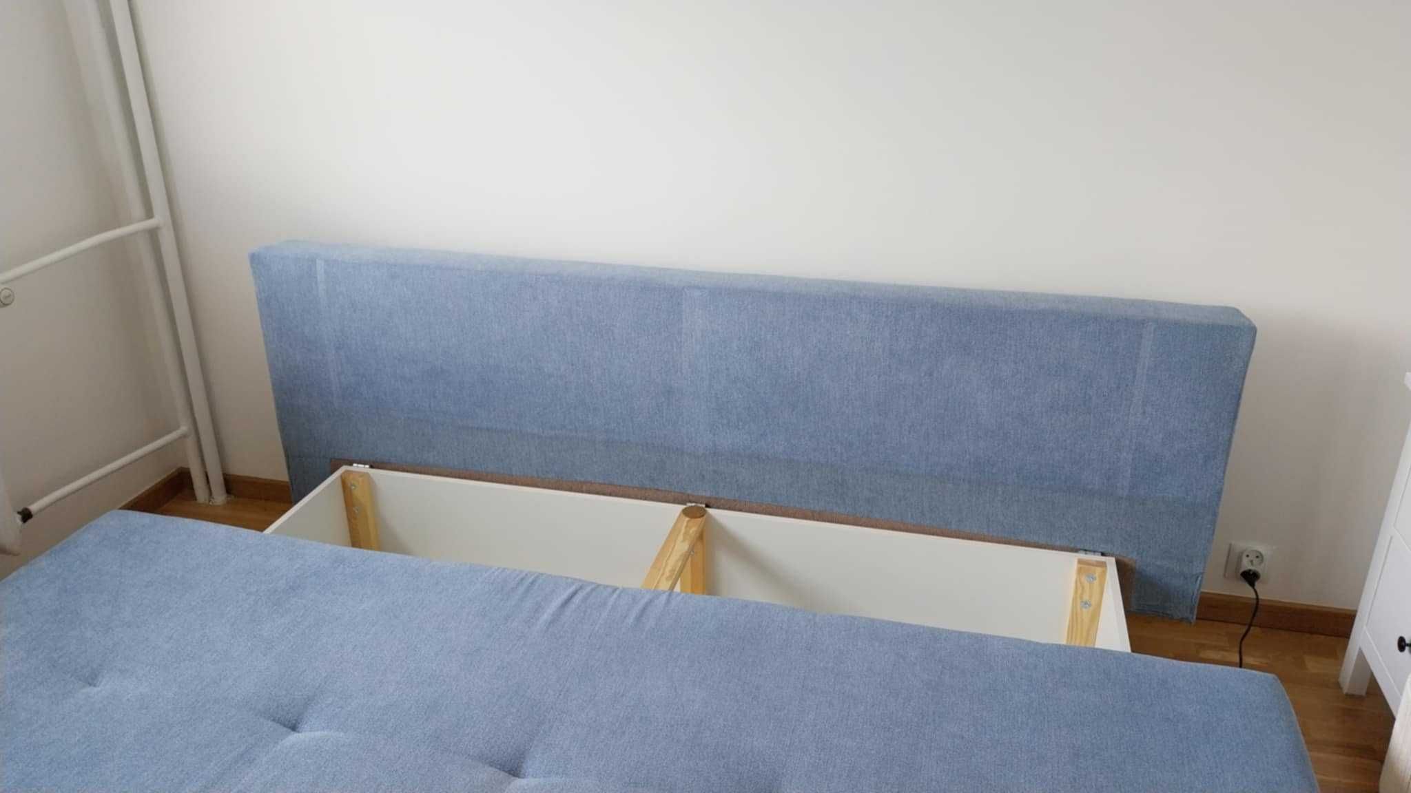 Sofa rozkładana szaroniebieska