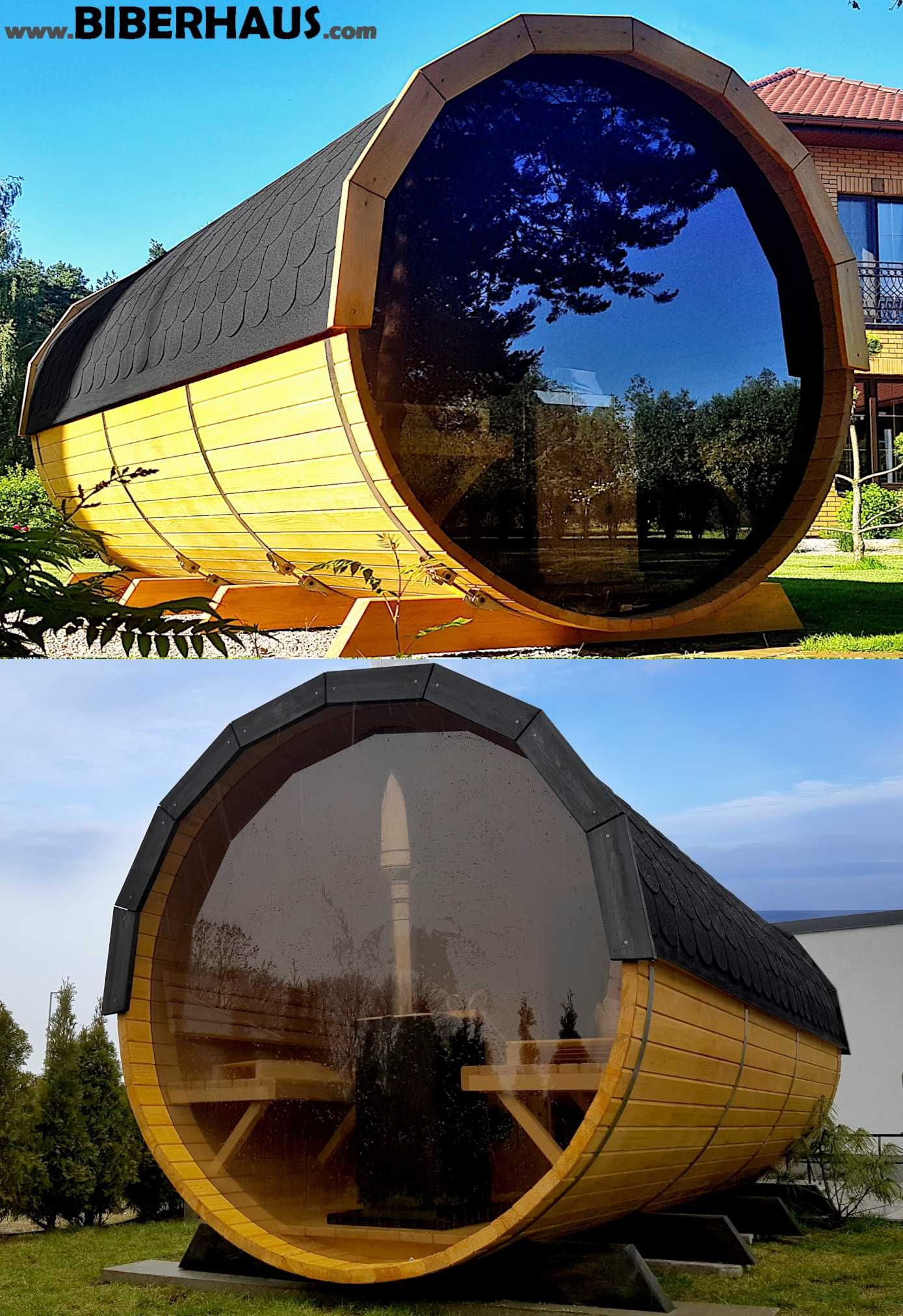 SAUNA Ogrodowa 400 cm + OKNO 100% + GRATIS Beczka 500L + Akcesoria