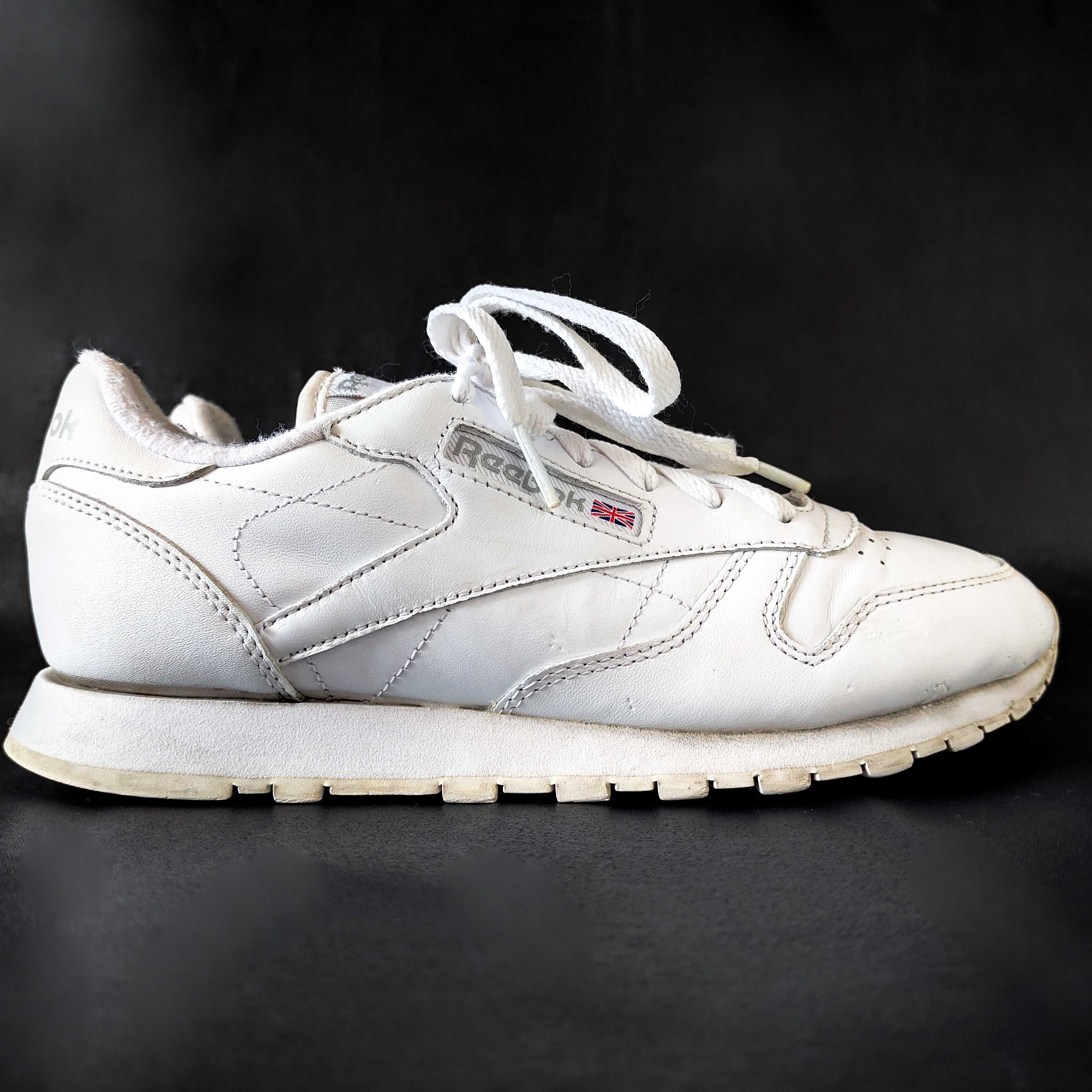 Белые кроссовки reebok. классика. оригинал, натуральная кожа