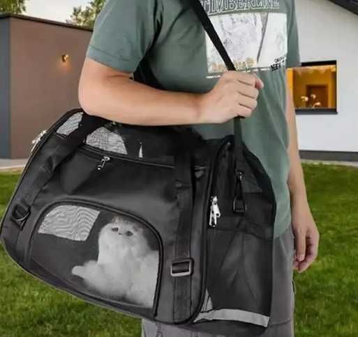 Torba transporter czarna Duża i mocna rozmiar L