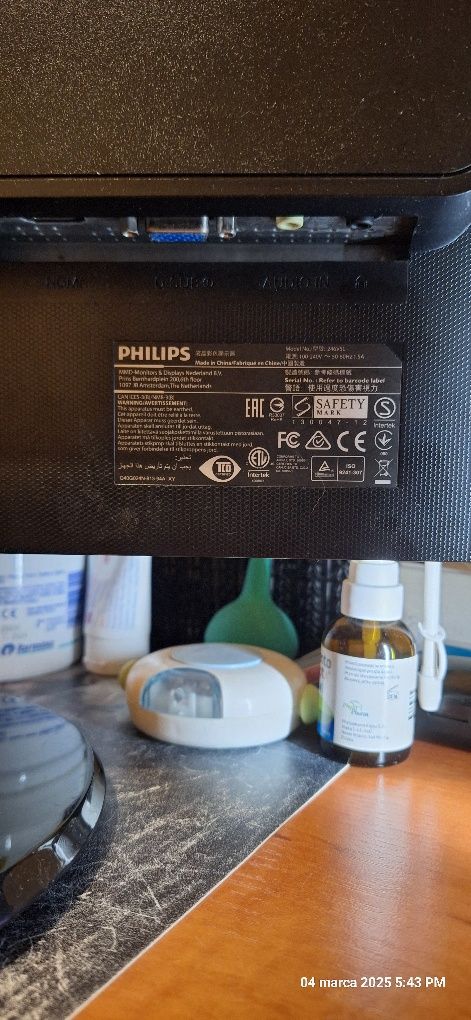 Monitor Philips 24" 246V5L – Full HD