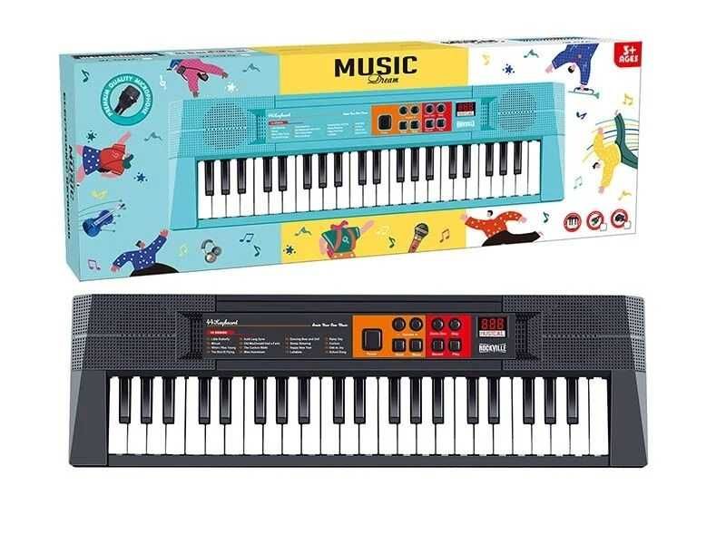 Піаніно 44 клавіші, 16 мелодій, 2 ритми, мікрофон, в коробці іграшка