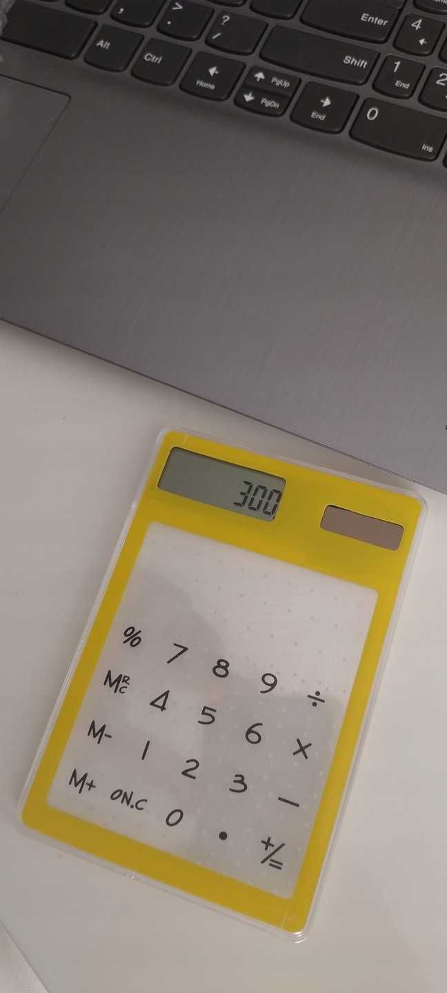 Kalkulator biurowy przezroczysty żółty