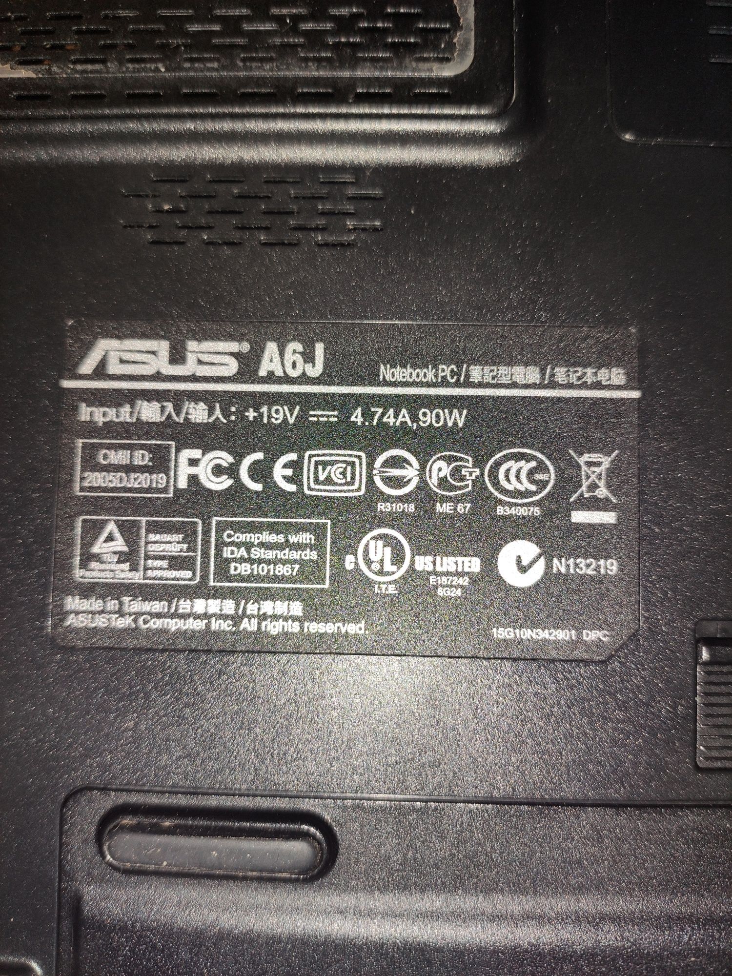 Portátil Asus A6j - vendido as peças