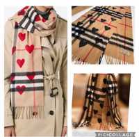 Szal burberry premium cashmere serca