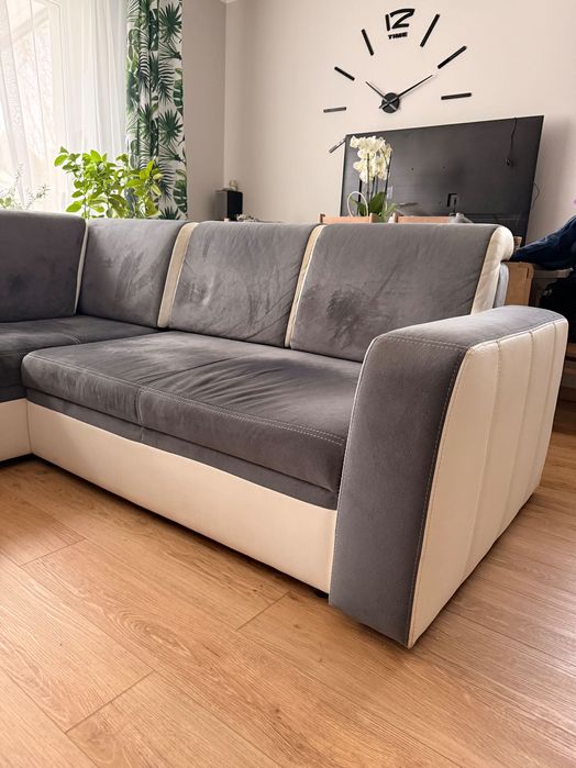 Kanapa narożnik rozkładany Agata Meble, szary