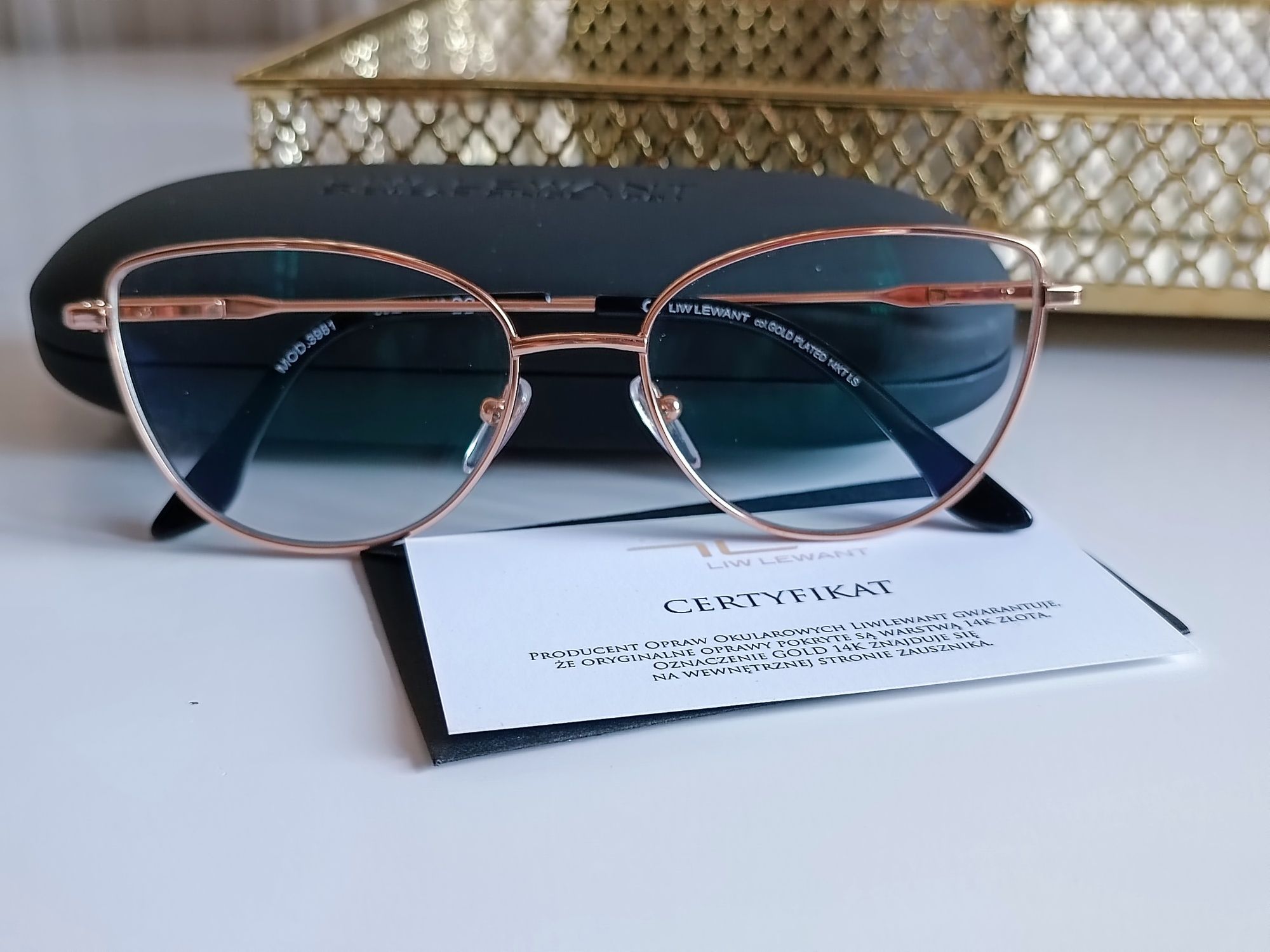 Oprawki okulary 14k pokryte złotem  korekcyjne liwlewant 53