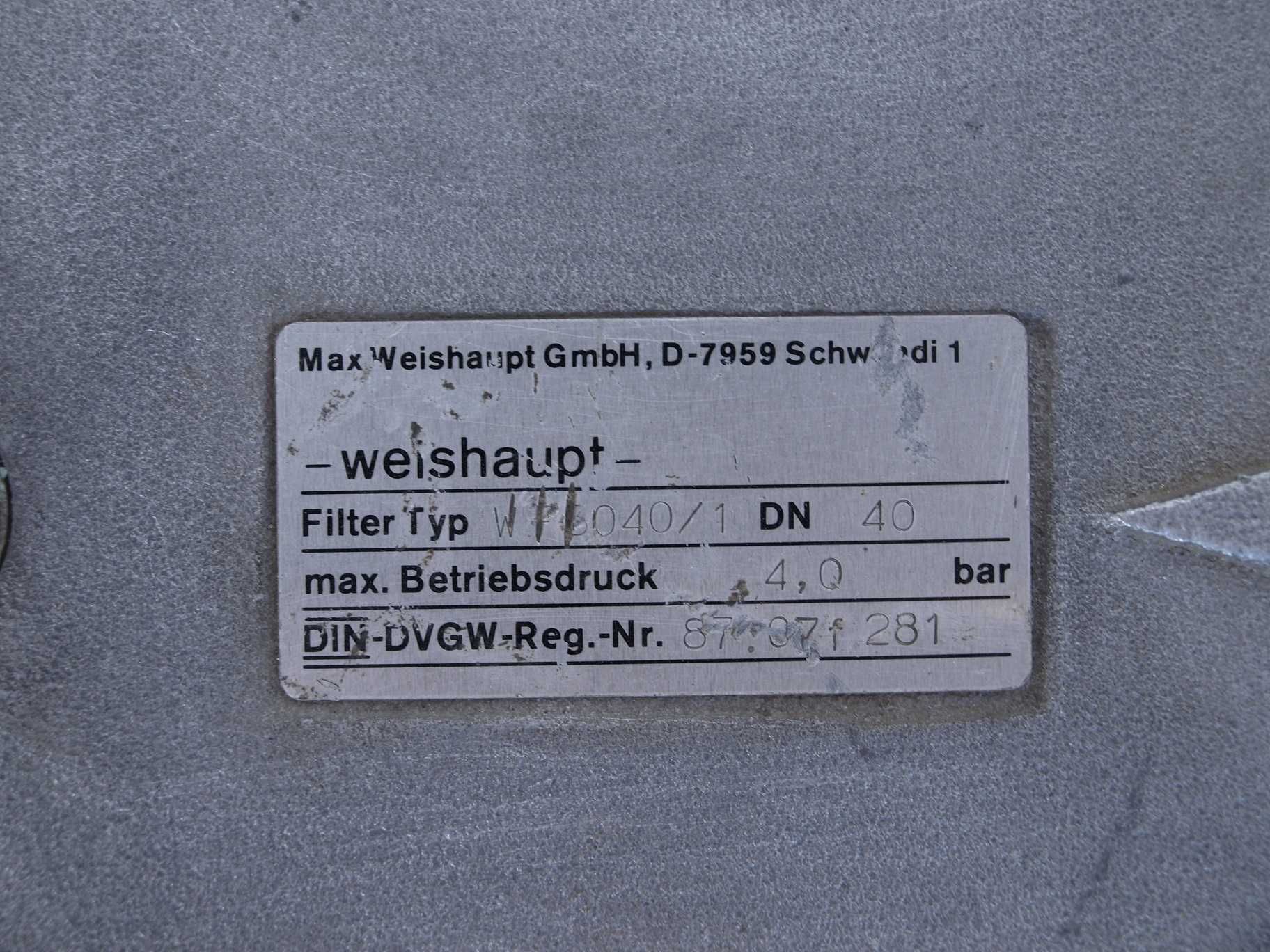 Weishaupt filtr gazu W 3040 Dn 40 - aluminium