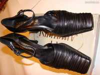 Женские чёрные кожаные туфли разм. 40