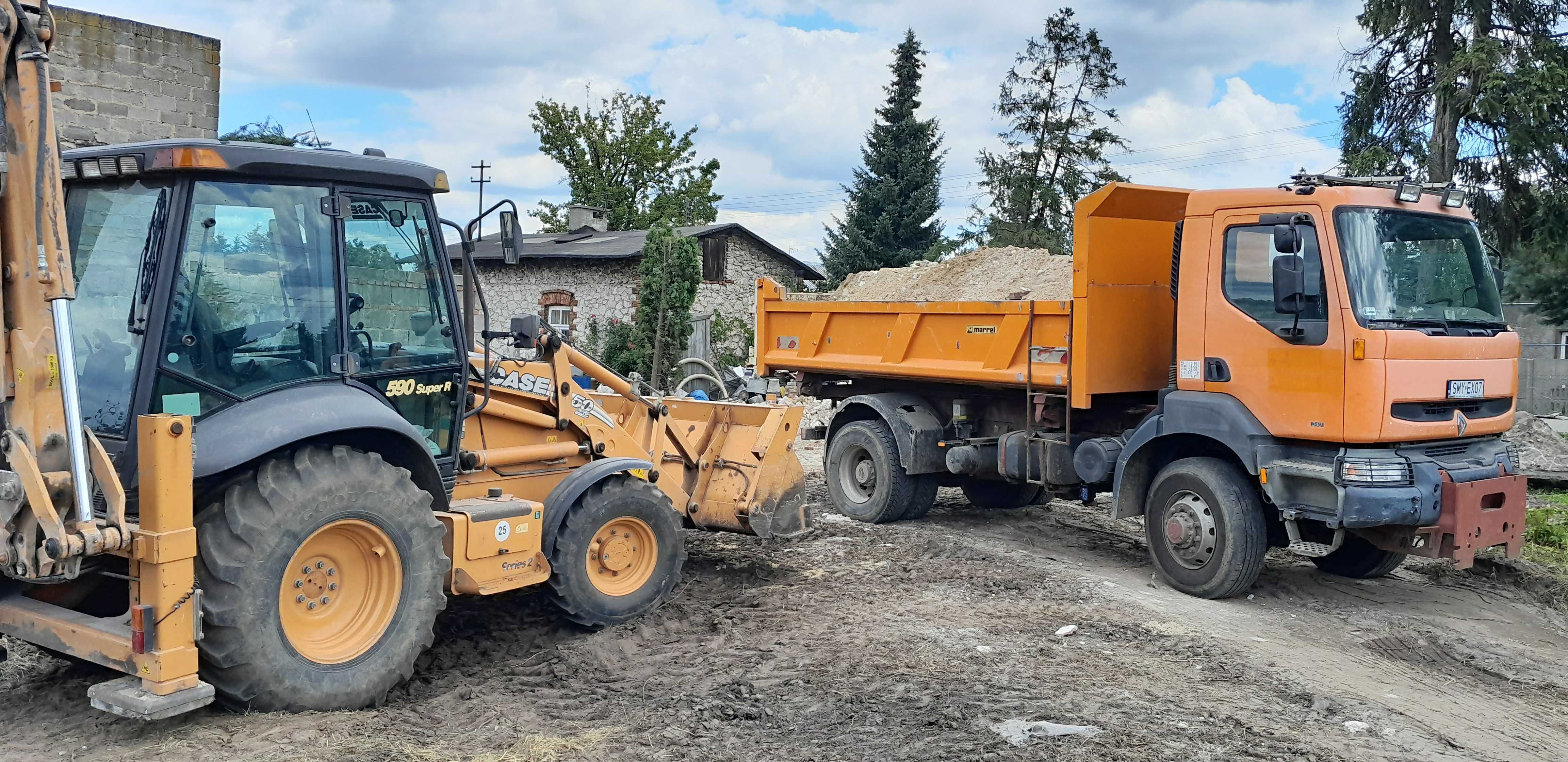 Usługi koparko ładowarką, wywrotką 4x4, Częstochowa,Okolice