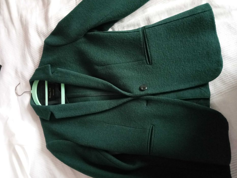 Marynarka z wełny lana cotta o kroju slim fit  Massimo Dutti r. 38