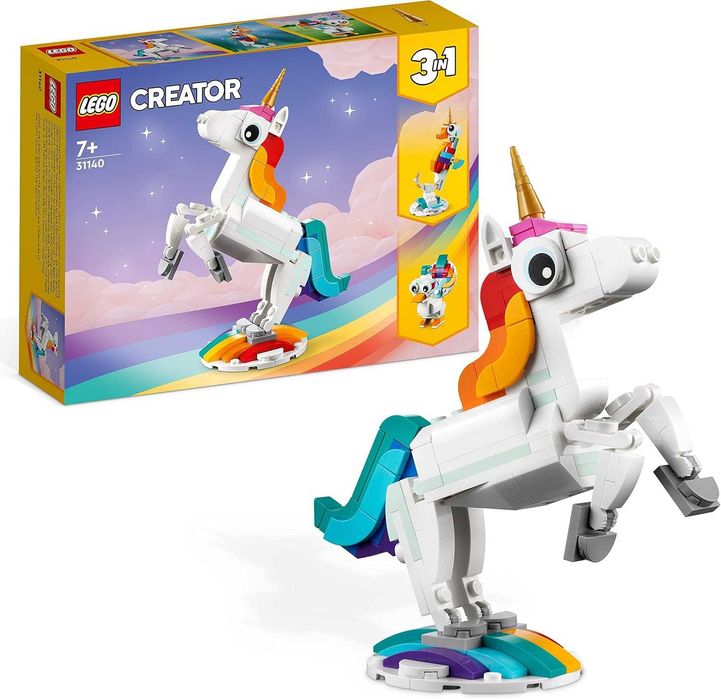 LEGO 31140 Creator 3 w 1 Magiczny jednorożec  Konik Morski i Paw 7lat+